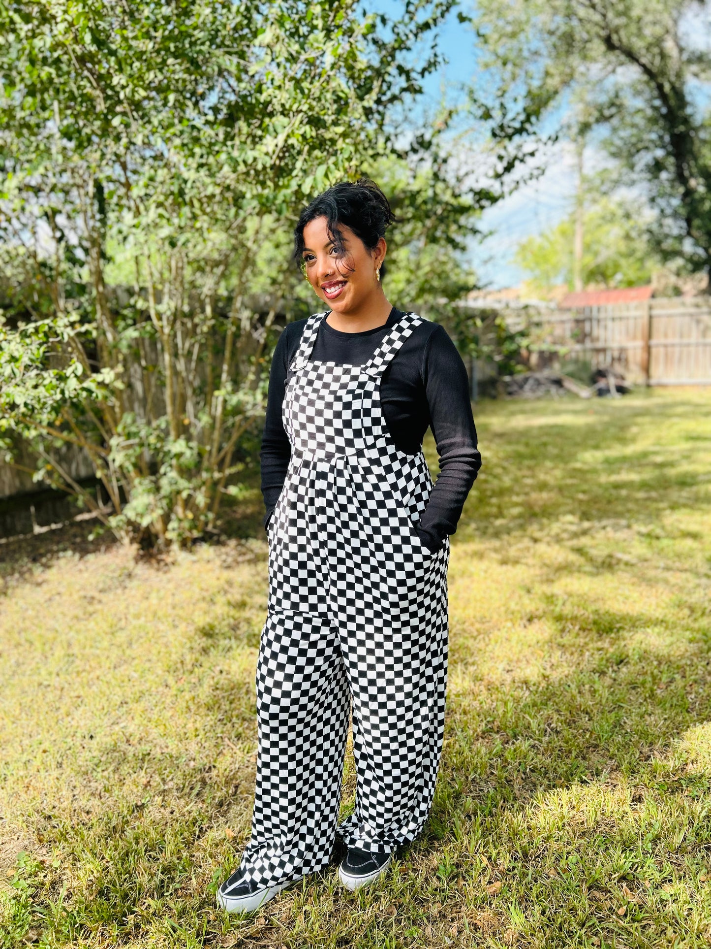 Check Me Out Overalls 🖤🤍🏁