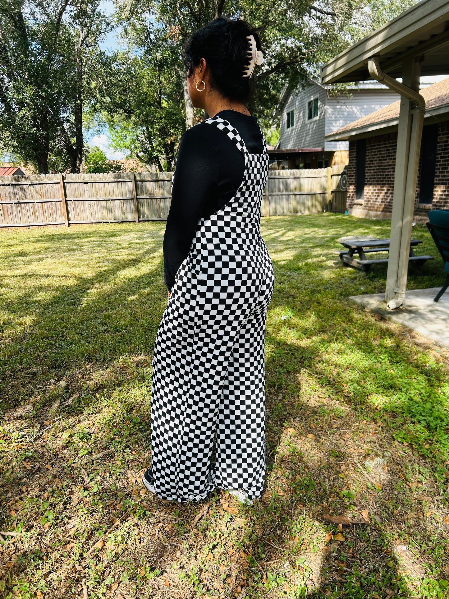 Check Me Out Overalls 🖤🤍🏁